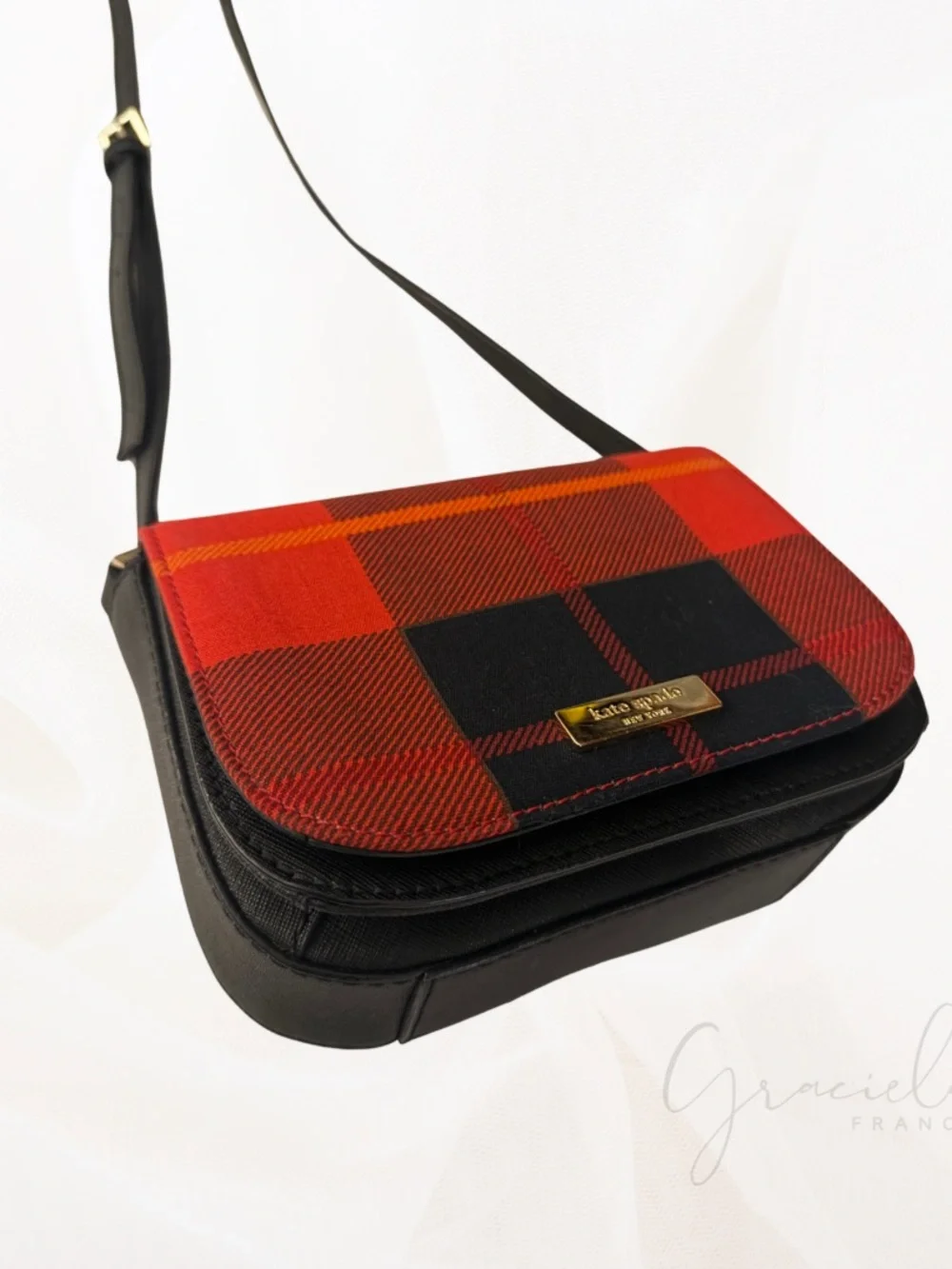 kate spade Red and Black Plaid Crossbody Bag - Picture 3 of 4